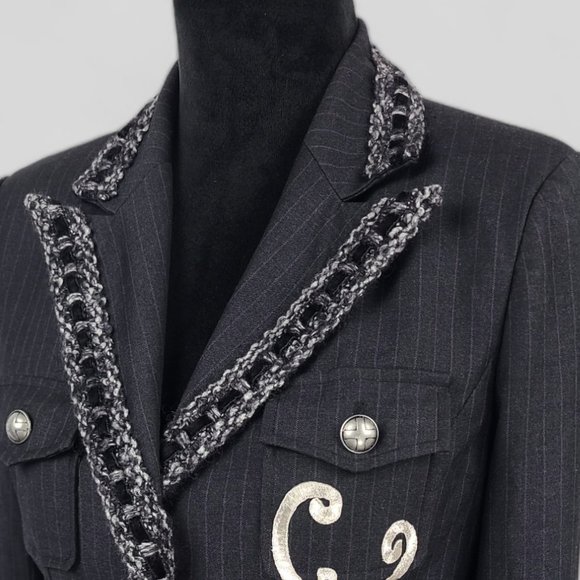 Spy Zone Exchange Blazer Mixed Embroidery Strip Artsy Size Medium - Picture 3 of 11